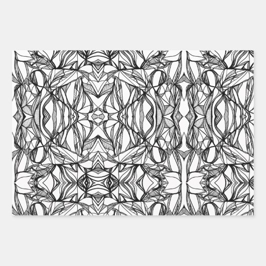 独自の折り返し紙#2フラットシートセットを色づける ラッピングペーパーシート (正面3)