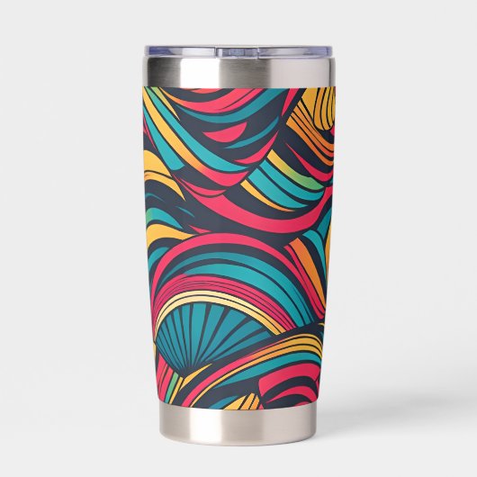 独自の抽象芸術パターパーソナライズされたンを作成 保温保冷タンブラー (背面)