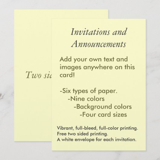 独自の招待状 招待状 (正面/裏面)