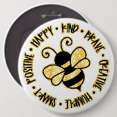 独自の文字とデザインを作成：-)ピンバックボタン 缶バッジ (正面&裏面)