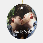 独自の文字と写真の追加カスタムオーナメント セラミックオーナメント (左)