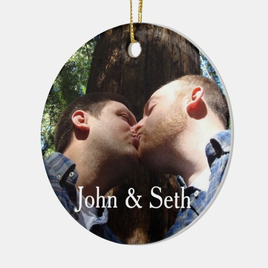 独自の文字と写真の追加カスタムオーナメント セラミックオーナメント (左)