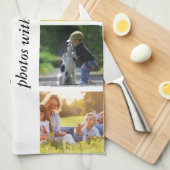 独自の文字と写真の追加 キッチンタオル (四つ折り)