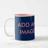 独自の文字と写真の追加 ツートーンマグカップ (左)