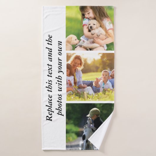 独自の文字と写真の追加 バスタオル (バスタオル)