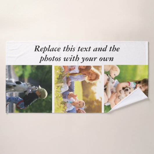 独自の文字と写真の追加 バスタオル (バスタオル)