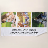 独自の文字と写真の追加 ビーチタオル (正面)