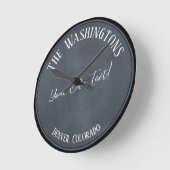 独自の文字のチョークボードのテクスチャ効果クロック ラウンド壁時計 (傾斜)