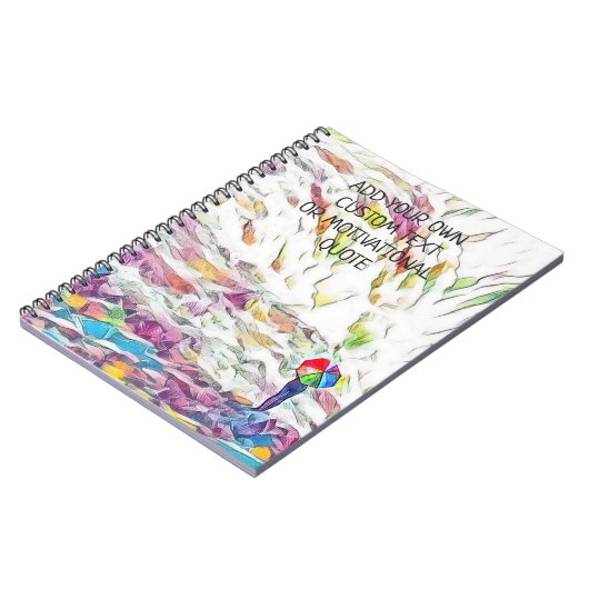 独自の文字またはカスタム引用文の追加やる気を起こさせる ノートブック (左側)