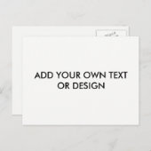 独自の文字またはデザインを追カスタマイズ加、 ポストカード (正面/裏面)