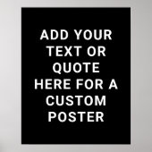 独自の文字または引用文を白黒で作成 ポスター (正面)