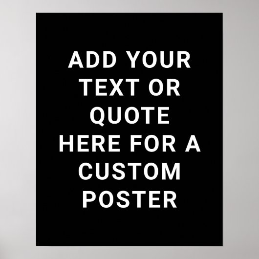 独自の文字または引用文を白黒で作成 ポスター (正面)