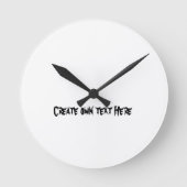 独自の文字をここに作成ブラックカラー時計 ラウンド壁時計 (正面)