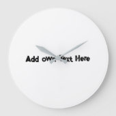 独自の文字をここに追加グレーカラーラウンドアクリル壁 ラージ壁時計 (正面)