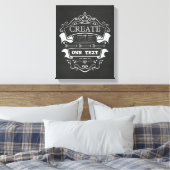 独自の文字を作成するChalkboardフローリッシュデザイン キャンバスプリント (インサイチュ (寝室))