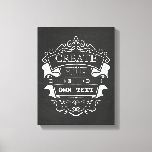 独自の文字を作成するChalkboardフローリッシュデザイン キャンバスプリント (正面)