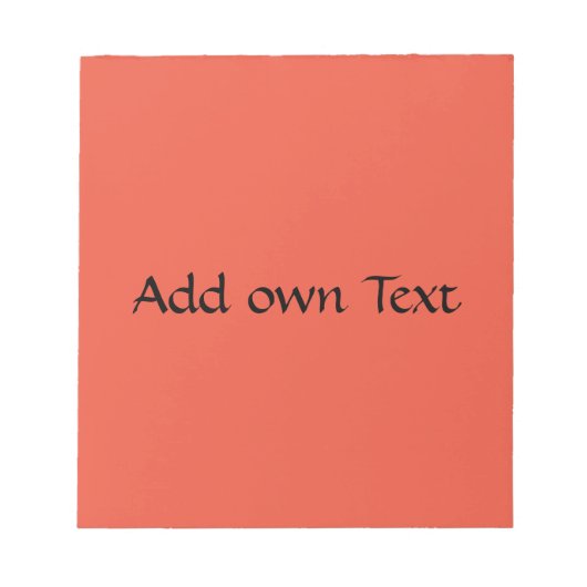 独自の文字を追加スタイリッシュ印刷オレンジ色の背景 ノートパッド (正面)