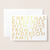 独自の文字ゴールドフォイルグリーティングカード 箔カード (封筒付き正面)