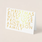 独自の文字ゴールドフォイルグリーティングカード 箔カード (正面)