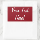 独自の文字シールの追加 長方形シール (バッグ)