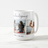 独自の文字スクリプトを追加3フォトコラージュフレンド コーヒーマグカップ (正面右)
