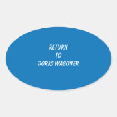 独自の文字ステッカーの丸クラシックいステッカーを追加 楕円形シール (正面)