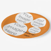 独自の文字テンプレートオレンジ色の写真を作成 ペーパープレート (アングル)