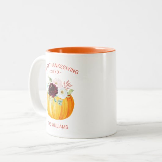 独自の文字パーソナライズされたフローラ ツートーンマグカップ (正面左)