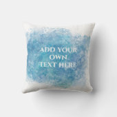 独自の文字ブルー(ばちゃばちゃ)跳ねるの水色を追加絵を描する クッション (裏面)