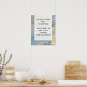 独自の文字ブルー&金ゴールド抽象芸術アルコールインクを追加 ポスター (キッチン)