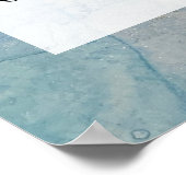 独自の文字ブルー&金ゴールド抽象芸術アルコールインクを追加 ポスター (角)