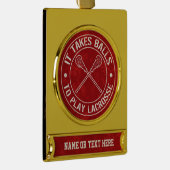 独自の文字ラクロスクリスマスオーナメントの追加 ゴールドプレートバナーオーナメント (右)