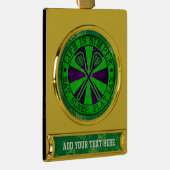 独自の文字ラクロスクリスマスオーナメントの追加 ゴールドプレートバナーオーナメント (右)