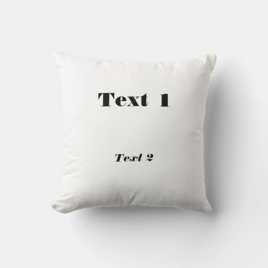 独自の文字名を作成 – 枕ブラック文字プリント クッション (正面)