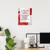 独自の文字明るい赤抽象芸術アルコールインクを追加 ポスター (ホームオフィス)