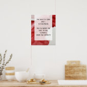 独自の文字明るい赤抽象芸術アルコールインクを追加 ポスター (キッチン)