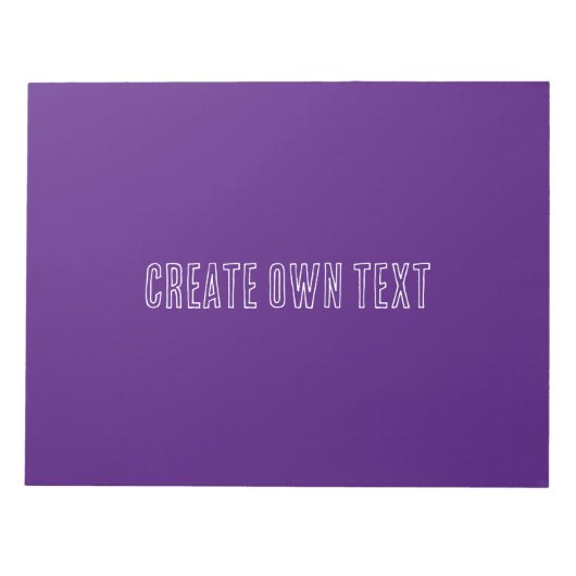 独自の文字王室のを作成するPurple Background Student ノートパッド (正面)