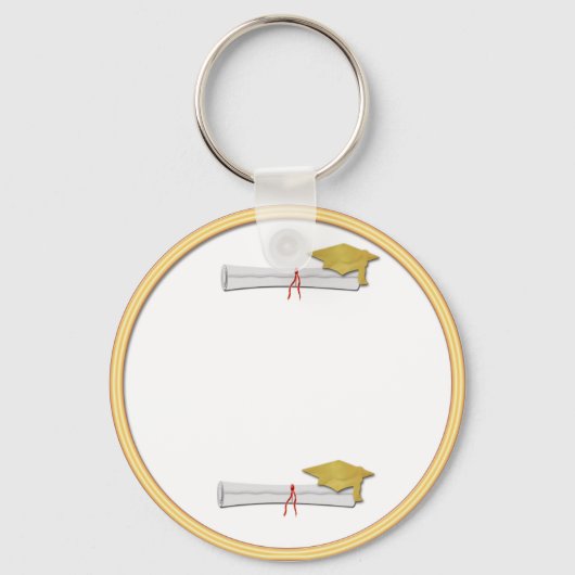 独自の文字金ゴールドの追加キーチェーン キーホルダー (正面)