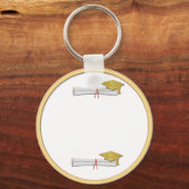 独自の文字金ゴールドの追加キーチェーン キーホルダー (正面)