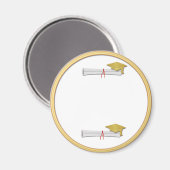 独自の文字金ゴールド卒業マグネットの追加 マグネット (正面/裏面)