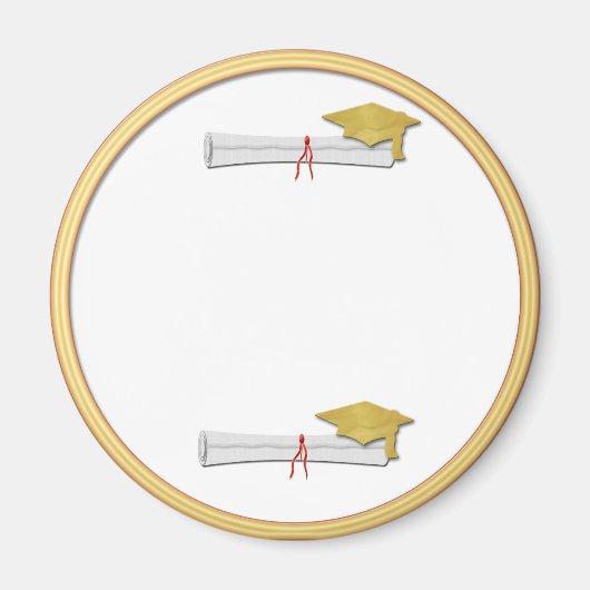 独自の文字金ゴールド卒業マグネットの追加 マグネット (正面)