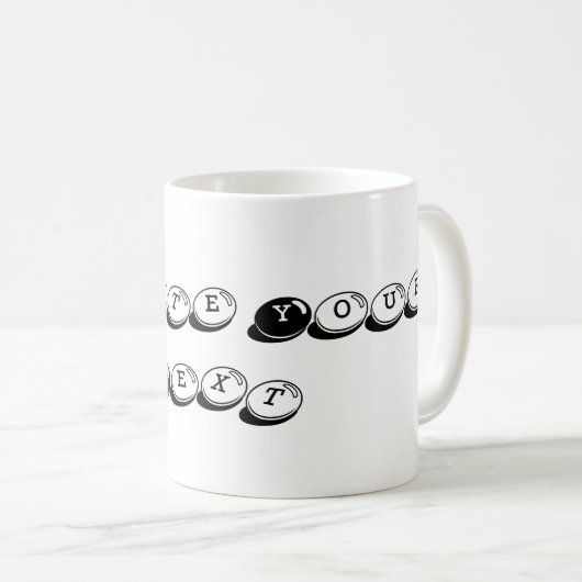 独自の文字飲料用カップセラミックの素晴らしい作成 コーヒーマグカップ (正面右)