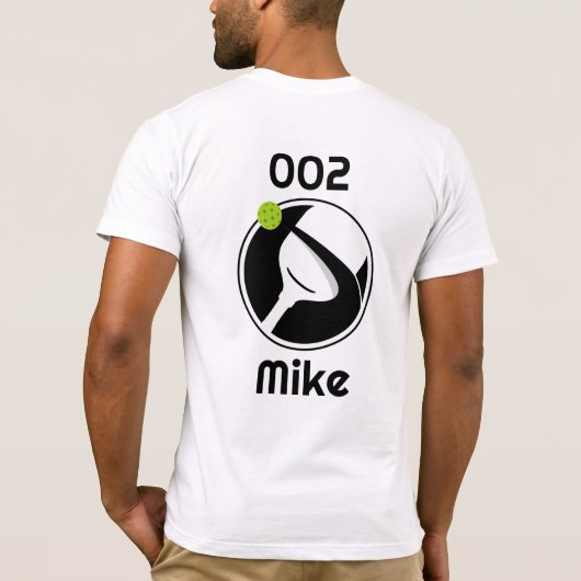 😍独自の文字(背面+前面)ピックボール Tシャツ (裏面)