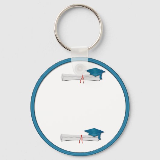 独自の文字Blue Graduationキーチェーンの追加 キーホルダー (正面)