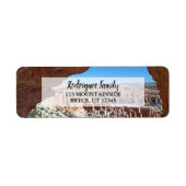 独自の旅行写真差出人住所の作成 ラベル (正面)