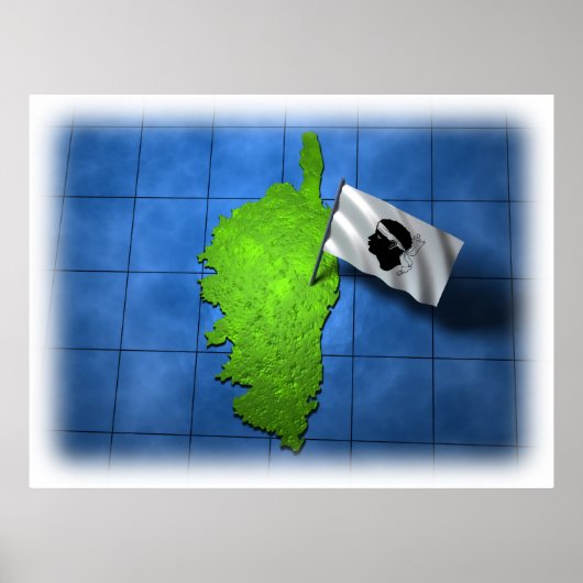 独自の旗を持つコルシカ ポスター (正面)