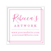 独自の明るい赤紫色名カスタムアートワークの作成 セルフインキングスタンプ (デザイン)