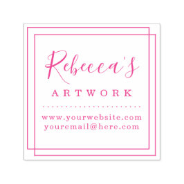 独自の明るい赤紫色名カスタムアートワークの作成 セルフインキングスタンプ