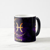独自の星占い〔占星術の〕十二宮図魚座の作成 モーフィングマグカップ (正面右)