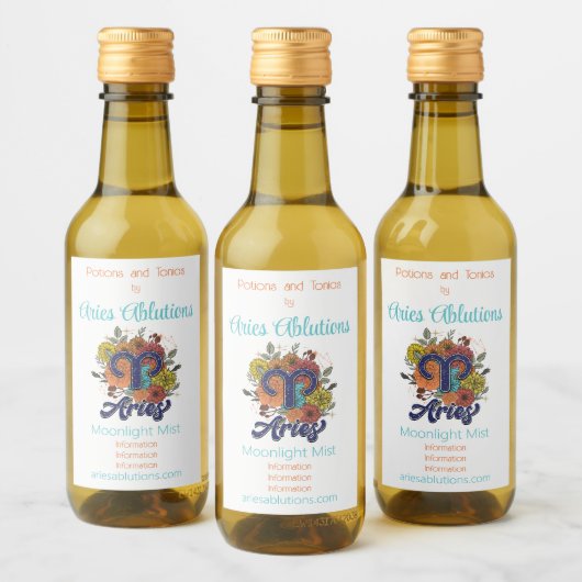 独自の星空のフローラ〔占星術の〕十二宮図の作成 ワインラベル (ボトル)